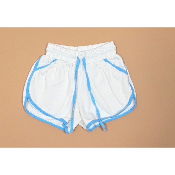 Bradford Row Mya White & Blue Sweat Shorts - Picture 1 of 4